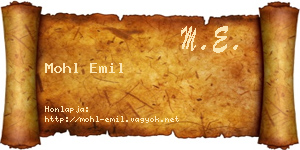 Mohl Emil névjegykártya
