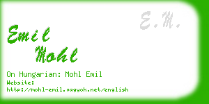 emil mohl business card